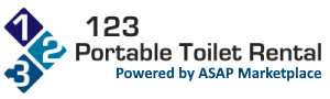 123 portable toilet logo